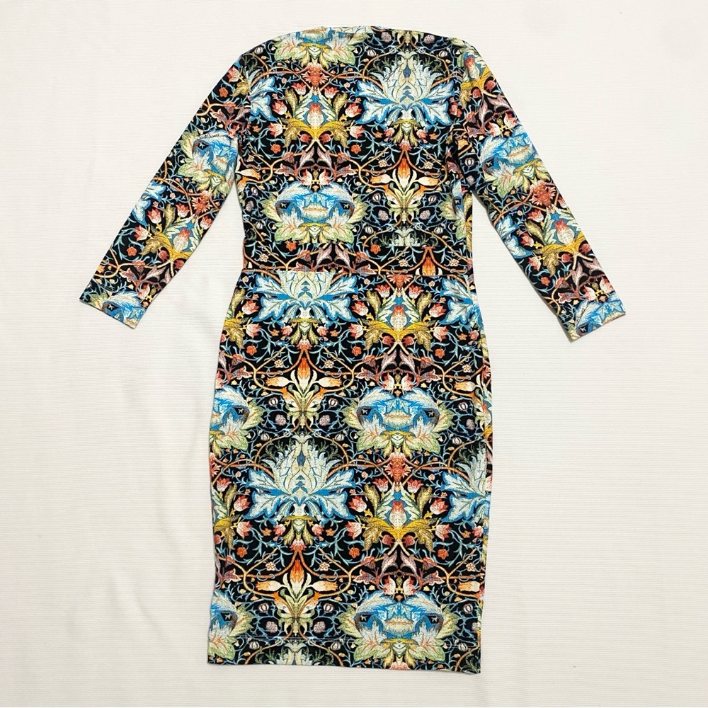 Just Cavalli Roberto Cavalli Lotus Floral Printed Vibrant Abstract Sheath Dress - Picture 2 of 7